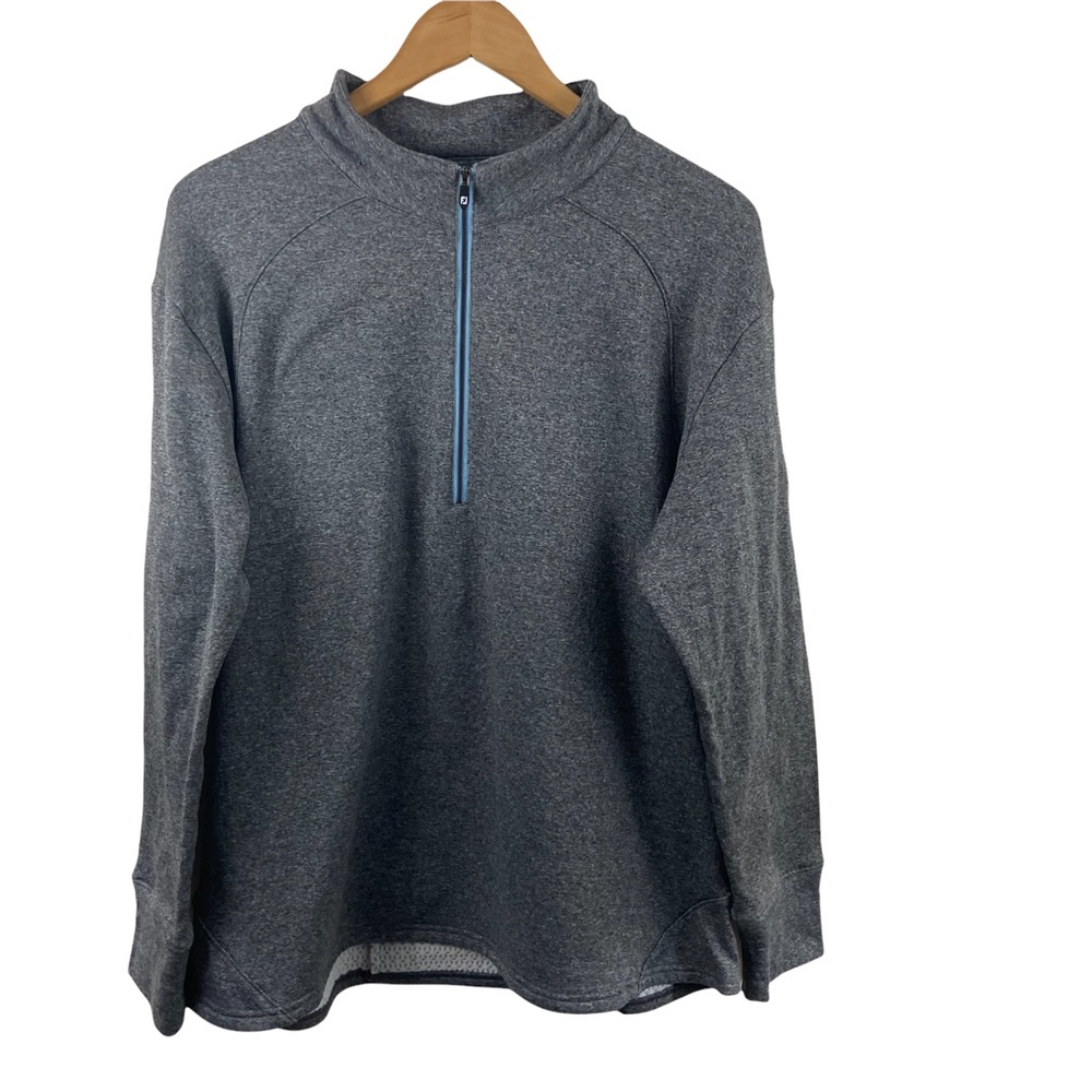 FootJoy Heather Grey 1/4 Zip Pullover Embroidered Jacket Mens Sz XL